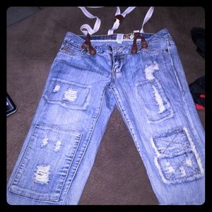 Suspender Jeans  cargo s very cute💜